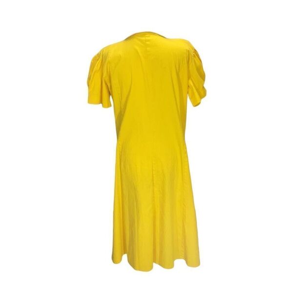 Mish Mega West African Fashion Yellow Collared Dress Button down Fit n Flare 16 - Picture 4 of 7